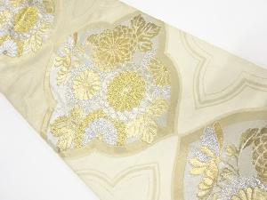 アンティーク　菊模様織出し袋帯（材料）